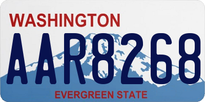 WA license plate AAR8268