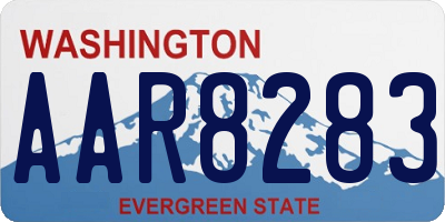 WA license plate AAR8283