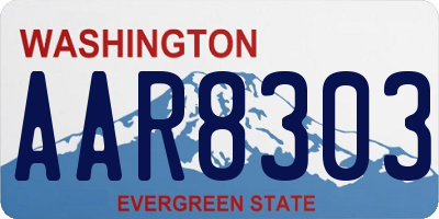 WA license plate AAR8303
