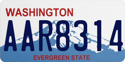 WA license plate AAR8314