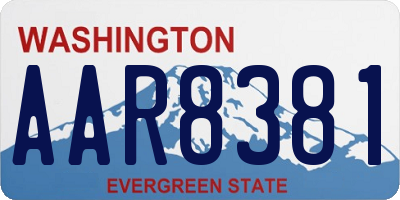 WA license plate AAR8381