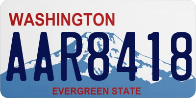 WA license plate AAR8418
