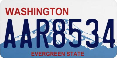 WA license plate AAR8534