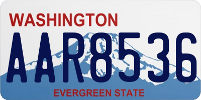 WA license plate AAR8536