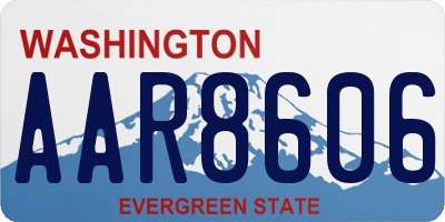 WA license plate AAR8606