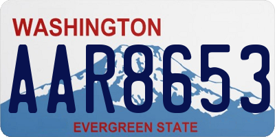 WA license plate AAR8653