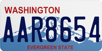 WA license plate AAR8654
