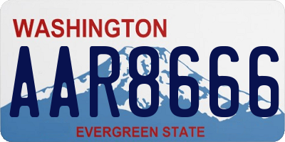 WA license plate AAR8666