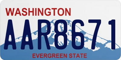 WA license plate AAR8671