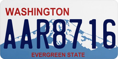 WA license plate AAR8716