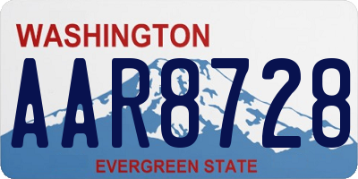WA license plate AAR8728
