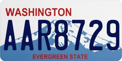 WA license plate AAR8729
