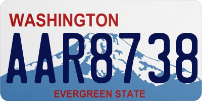WA license plate AAR8738
