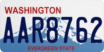 WA license plate AAR8762