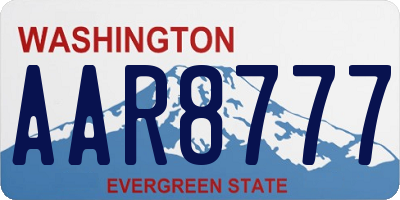 WA license plate AAR8777