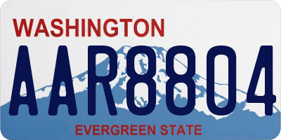 WA license plate AAR8804
