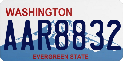 WA license plate AAR8832