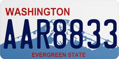 WA license plate AAR8833