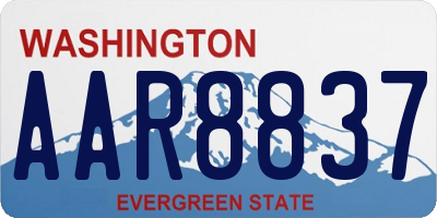 WA license plate AAR8837