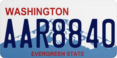 WA license plate AAR8840