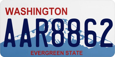 WA license plate AAR8862