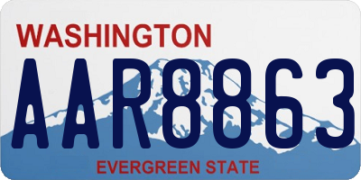 WA license plate AAR8863