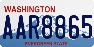 WA license plate AAR8865