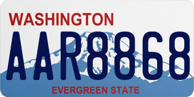 WA license plate AAR8868