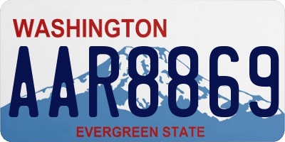 WA license plate AAR8869