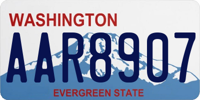 WA license plate AAR8907