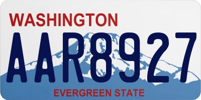 WA license plate AAR8927