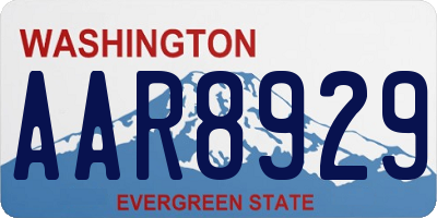 WA license plate AAR8929
