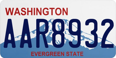 WA license plate AAR8932