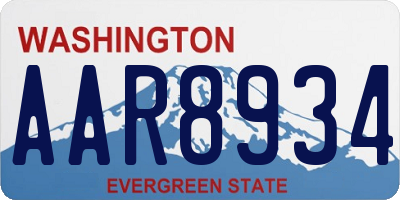 WA license plate AAR8934