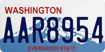 WA license plate AAR8954