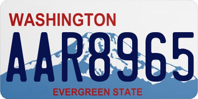 WA license plate AAR8965