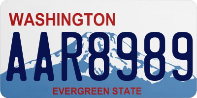 WA license plate AAR8989