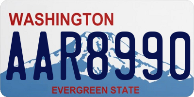WA license plate AAR8990