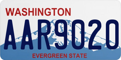 WA license plate AAR9020