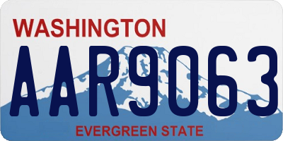 WA license plate AAR9063