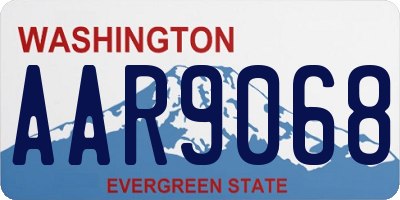 WA license plate AAR9068