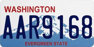 WA license plate AAR9168