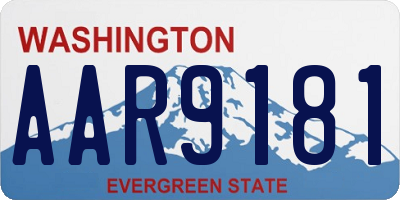 WA license plate AAR9181