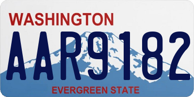 WA license plate AAR9182