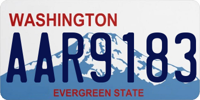 WA license plate AAR9183