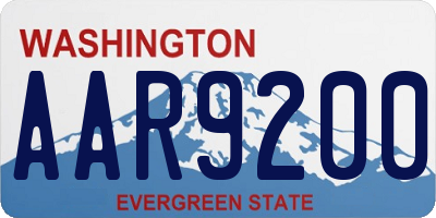 WA license plate AAR9200