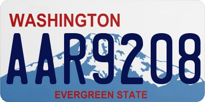 WA license plate AAR9208