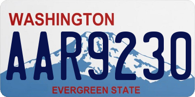 WA license plate AAR9230