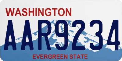 WA license plate AAR9234