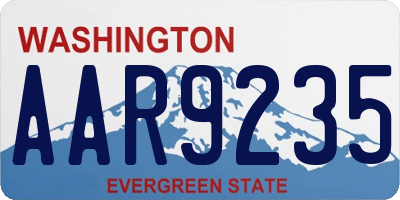 WA license plate AAR9235